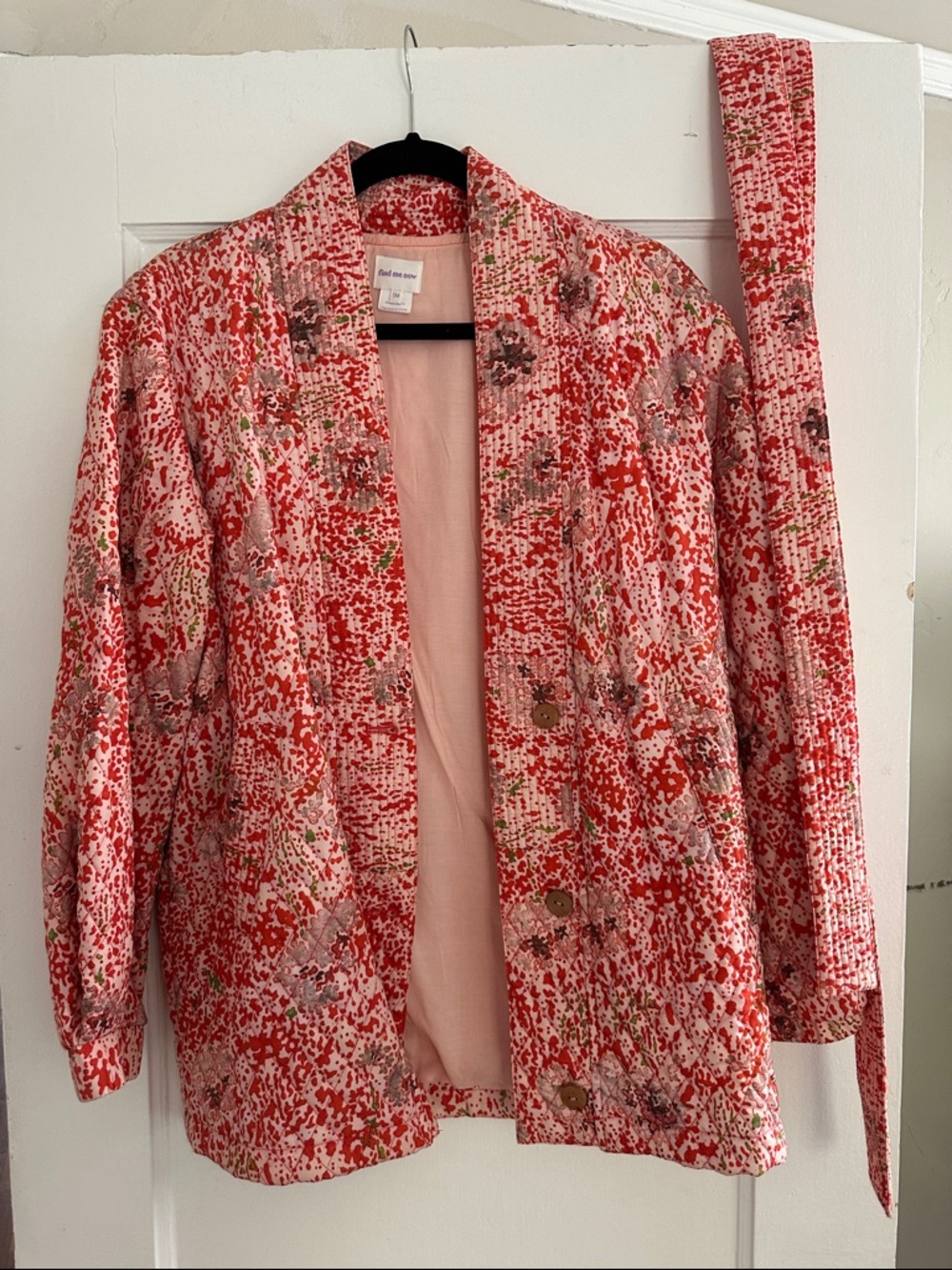 Quilted Floral Kimono Jacket - small